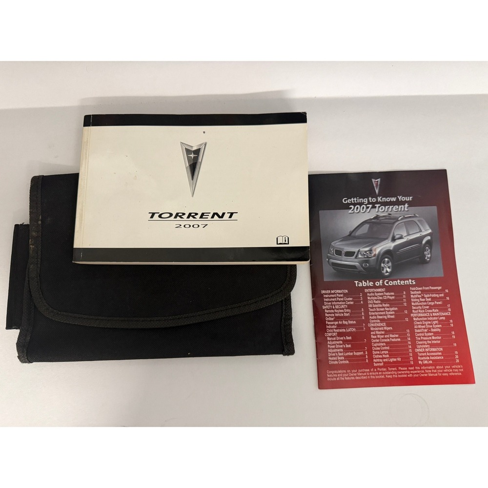 2007 Pontiac Torrent Owners Manual Set with Case and Quick Reference Guide